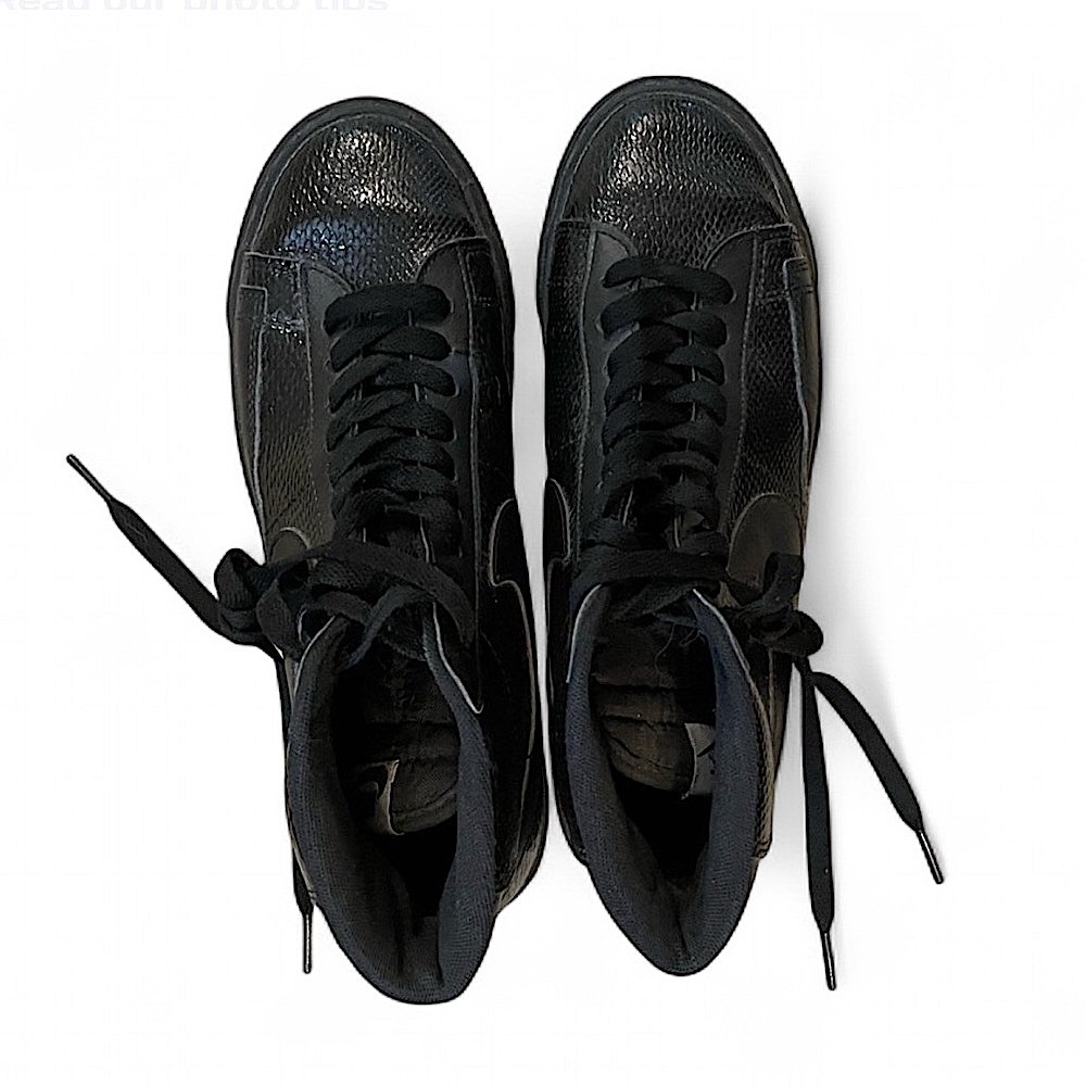 NIKE Air Jordan 1 Mid 'Black Snakeskin' Hightop Sneakers